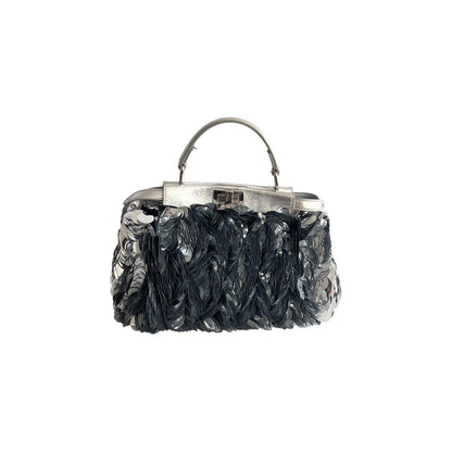 Fendi Silver Big Paillettes Small Size Peekaboo