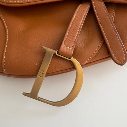 Dior Caramel Leather Saddle Bag