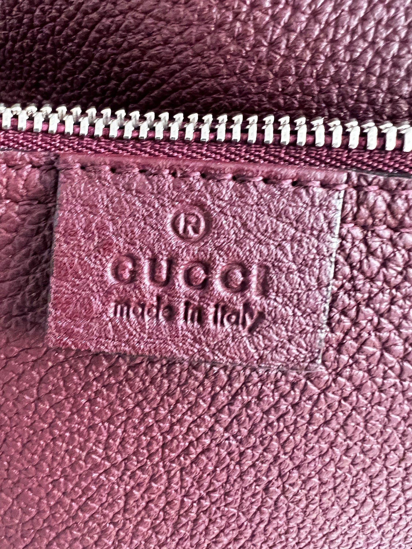 Gucci oxblood grain leather Jackie Hobo bag medium size