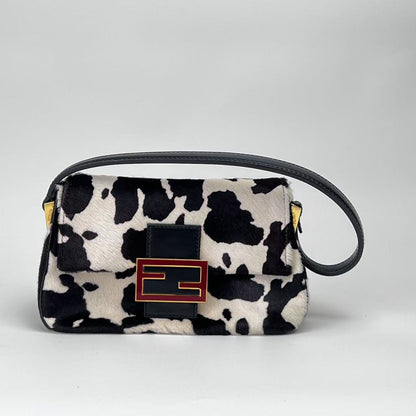 Fendi baguette mini mamma pony hair shoulder bag