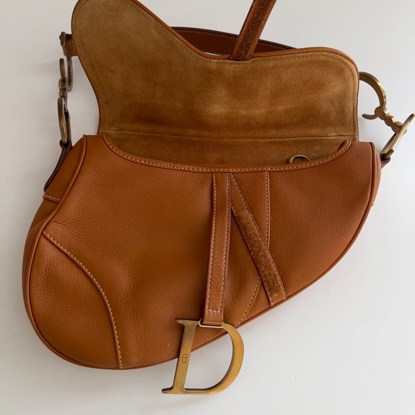 Dior Caramel Leather Saddle Bag