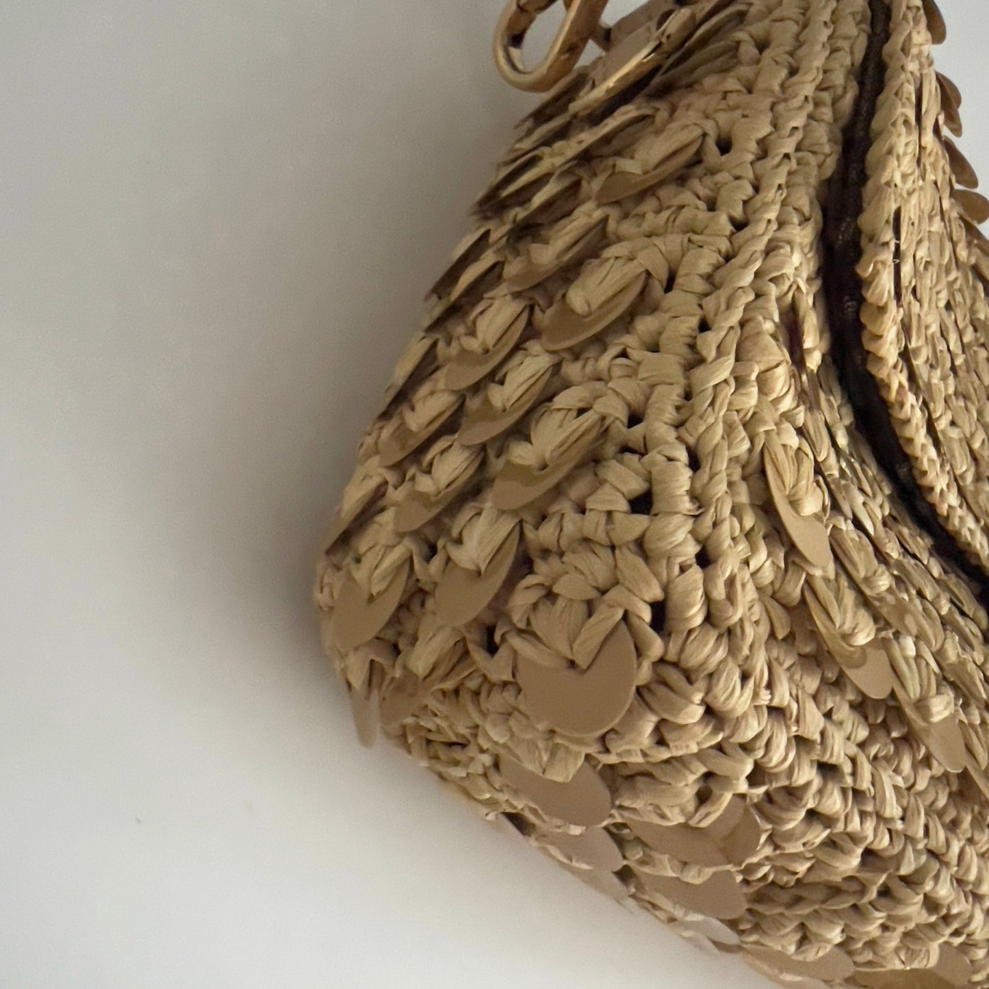 Fendi Raffia & Sequin Baguette