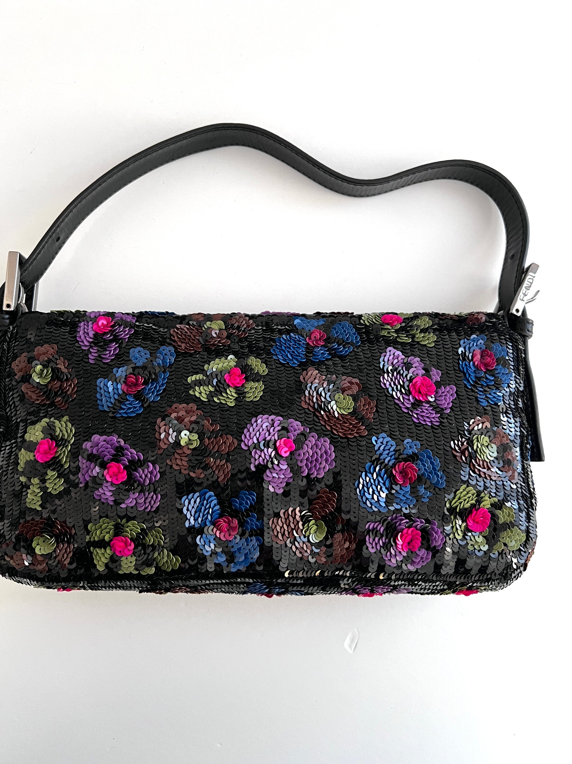 Fendi floral sequin baguette
