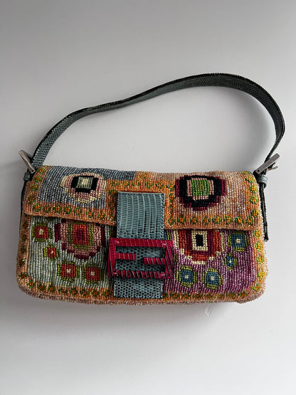 VintageFendi Madonna boho beaded baguette from 1997