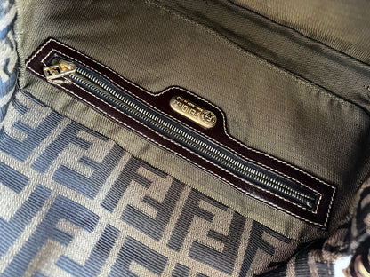 Vintage Fendi gold hardware zucca baguette