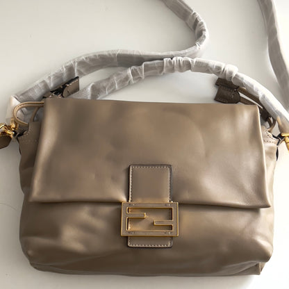 Fendi New Style Gray Medium Size Mamma Baguette