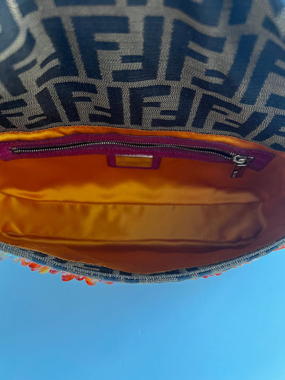 Vintage Fendi embroidered zucca baguette 2004