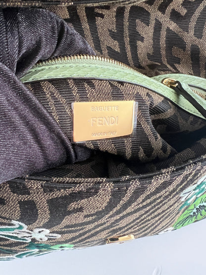 Fendi embroidered zucca baguette 1997