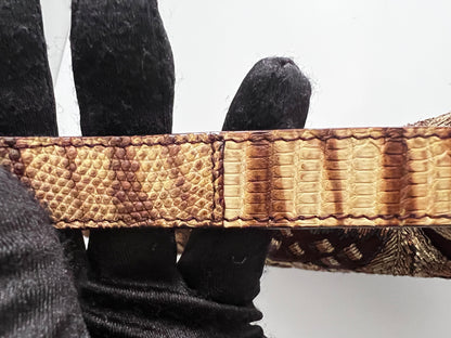 Fendi embroidered brown suede baguette