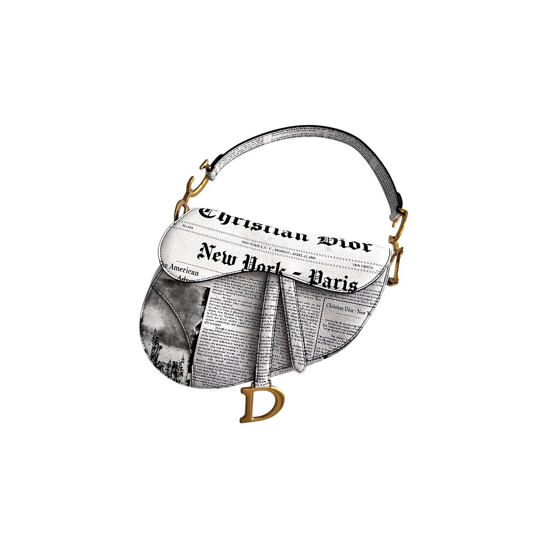 Pre-Owned Dior calfskin newspaper saddle bag