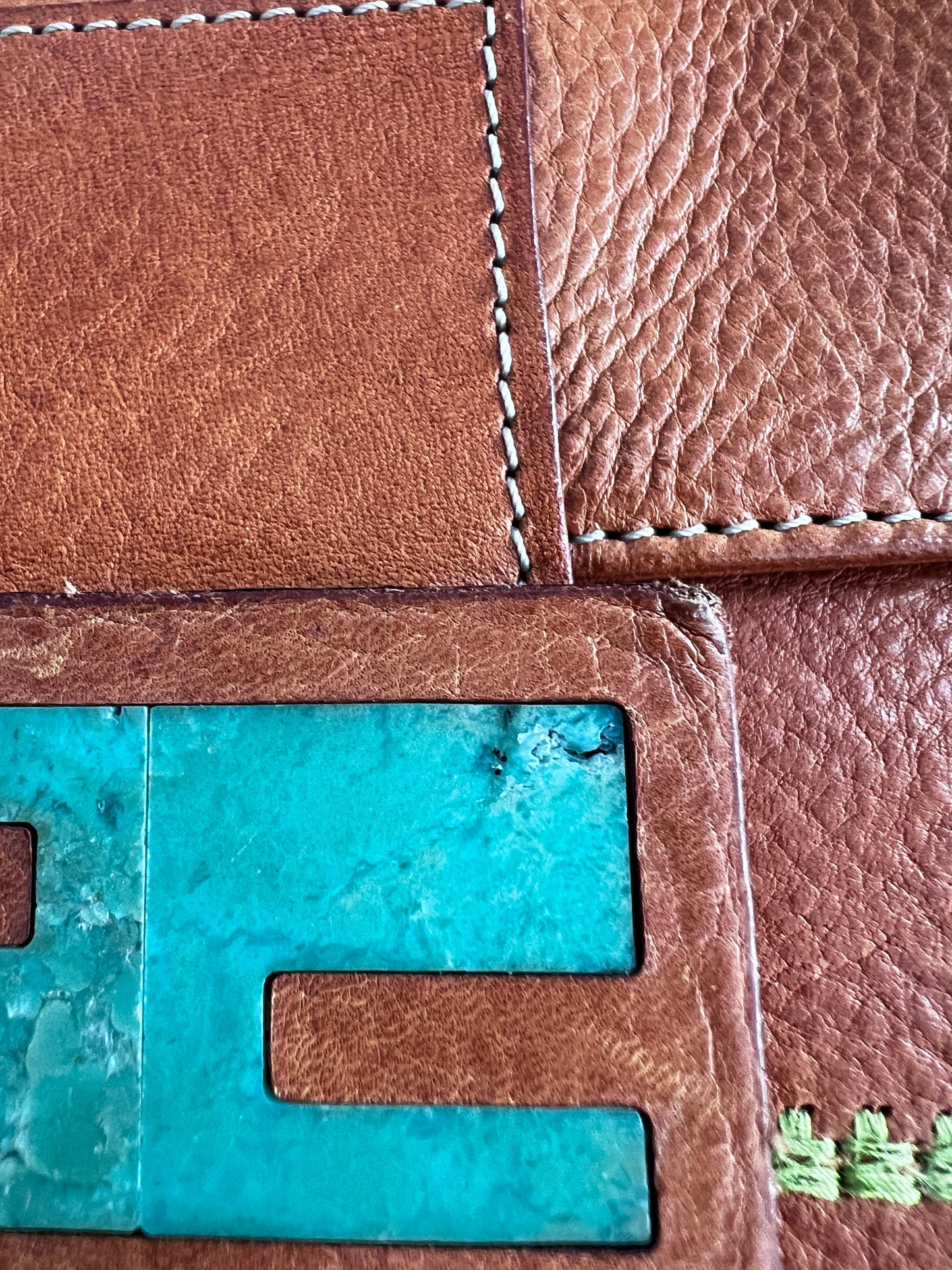 Fendi embroidered leather baguette