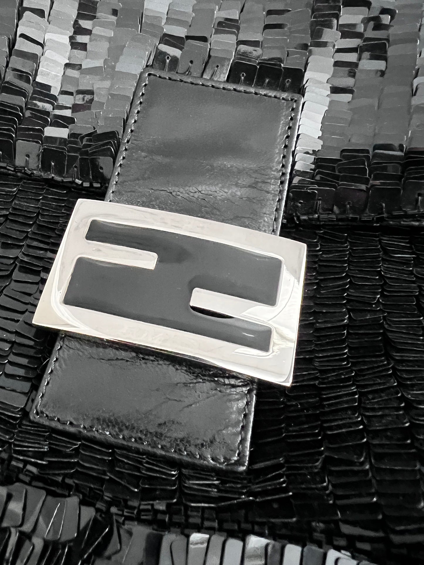Fendi Black sequin Mamma baguette