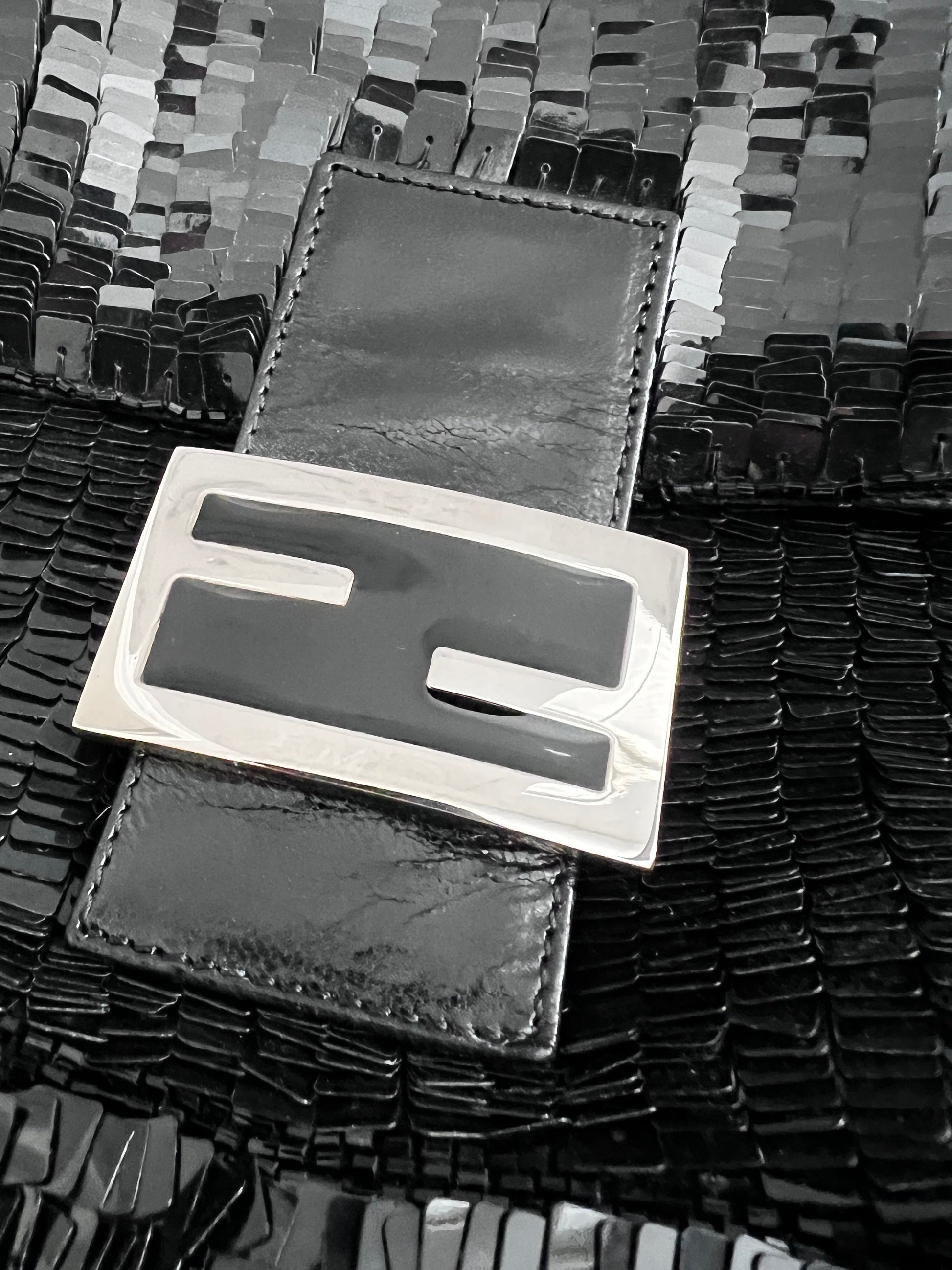 Fendi Black sequin Mamma baguette