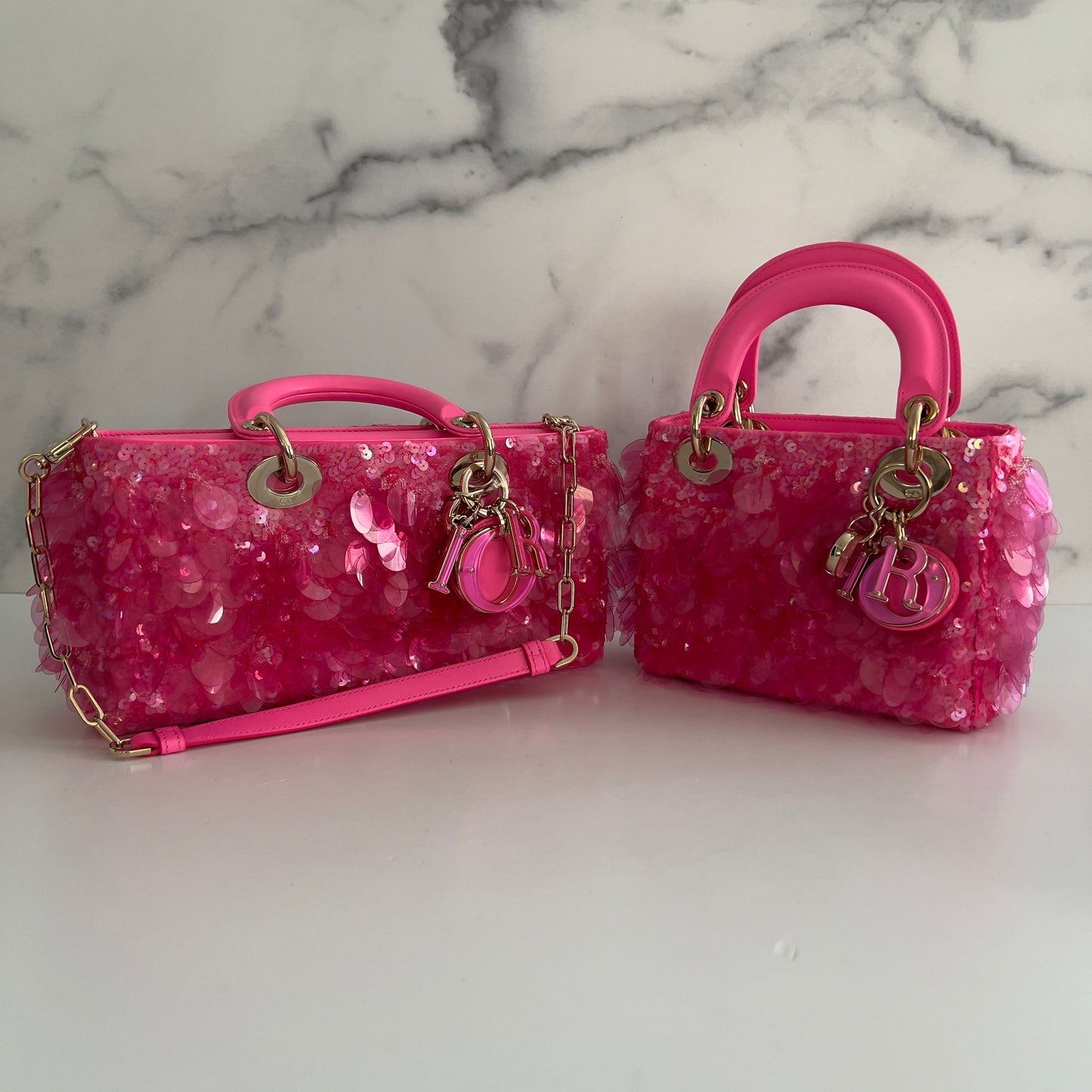 Dior Barbie Pink Sequin D-joy Bag Small Size