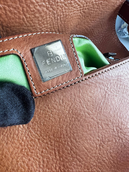 Fendi embroidered leather baguette