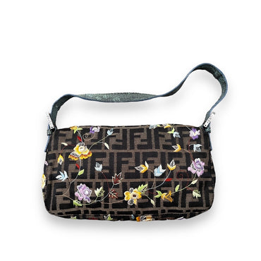 FENDI vintage floral embroidered zucca baguette