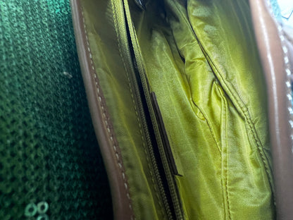 Ultra rare Dior green sequin double saddle bag