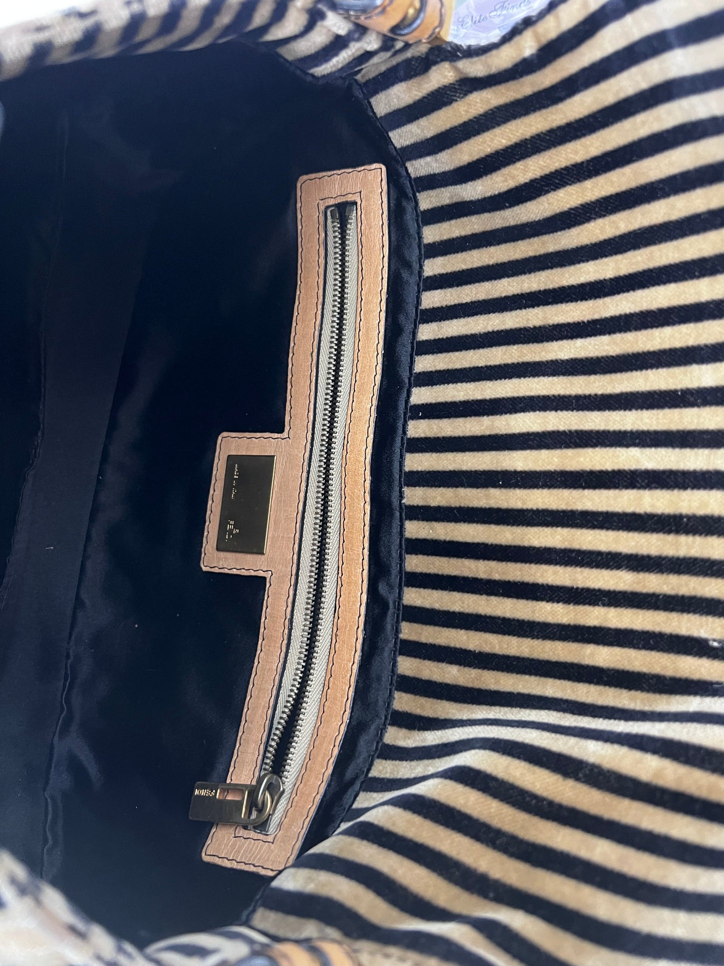 Fendi velevet 3D flowers strip baguette