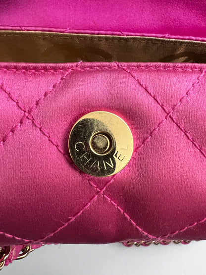 Vintage Chanel pink satin mini bag