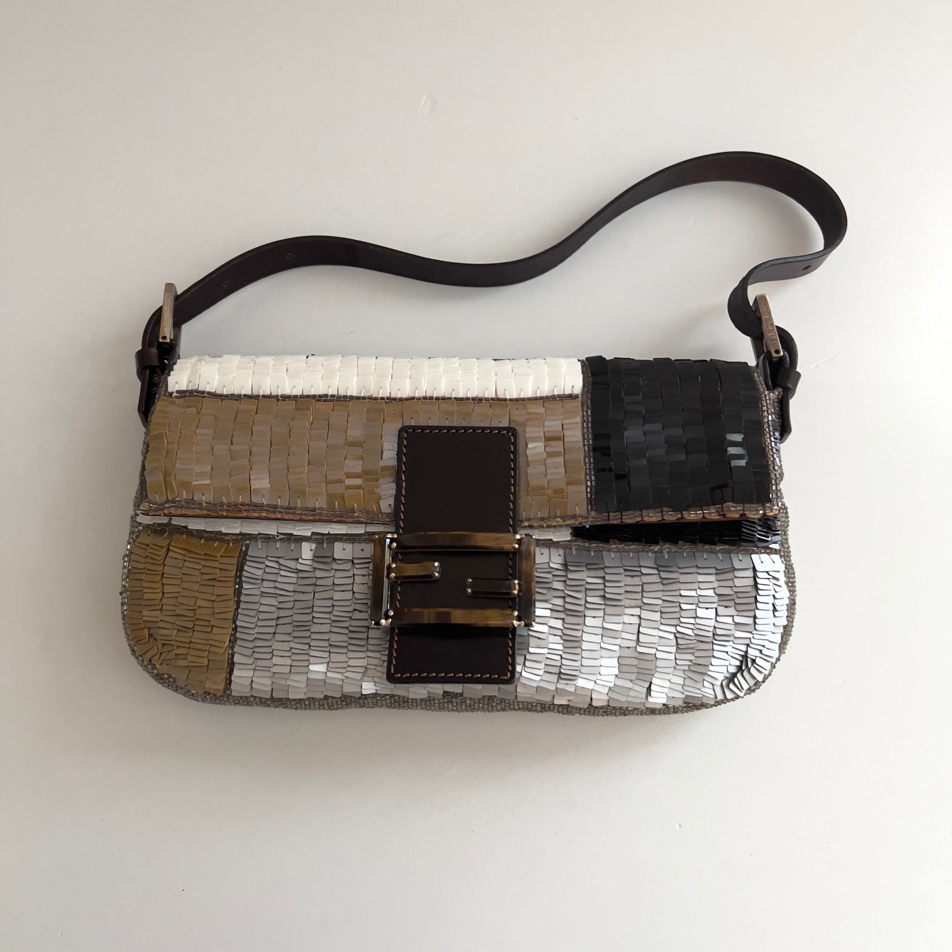 Fendi Multi Color Sequin Baguette