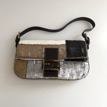 Fendi Multi Color Sequin Baguette