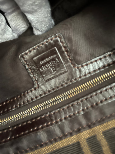 Fendi baguette FF gold hardware shoulder bag