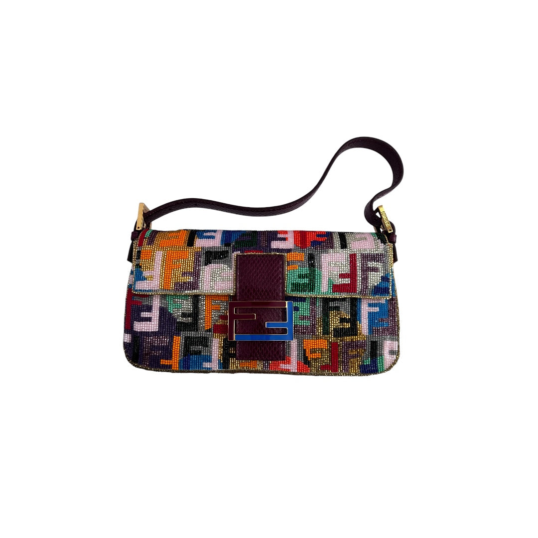 Fendi Fendi multi-color beaded FF baguette
