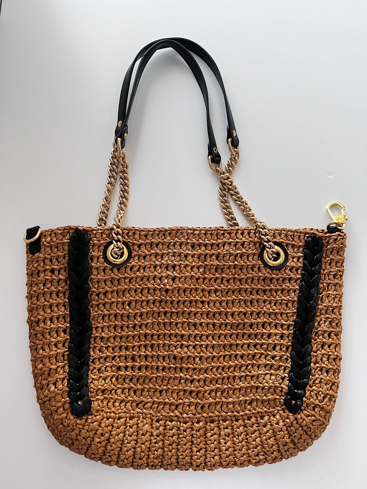 Gucci medium size GG Mormont Raffia woven tote