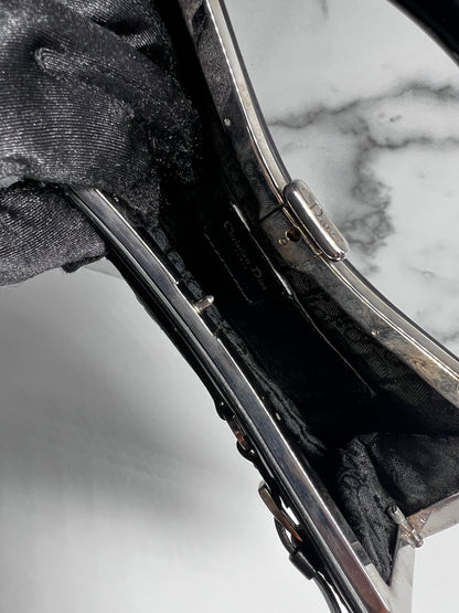 Vintage Dior Black patent bondage mini bag