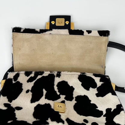 Fendi baguette mini mamma pony hair shoulder bag