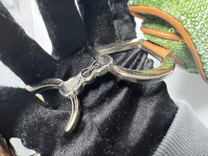 Ultra rare Dior green sequin double saddle bag