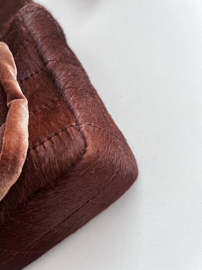 Chanel pony hair & velvet chocolate bar flap bag