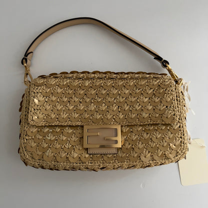 Fendi Raffia & Sequin Baguette