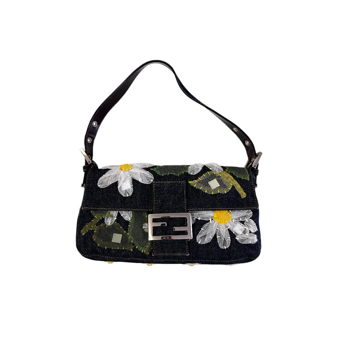 Fendi Fendi daisy denim baguette
