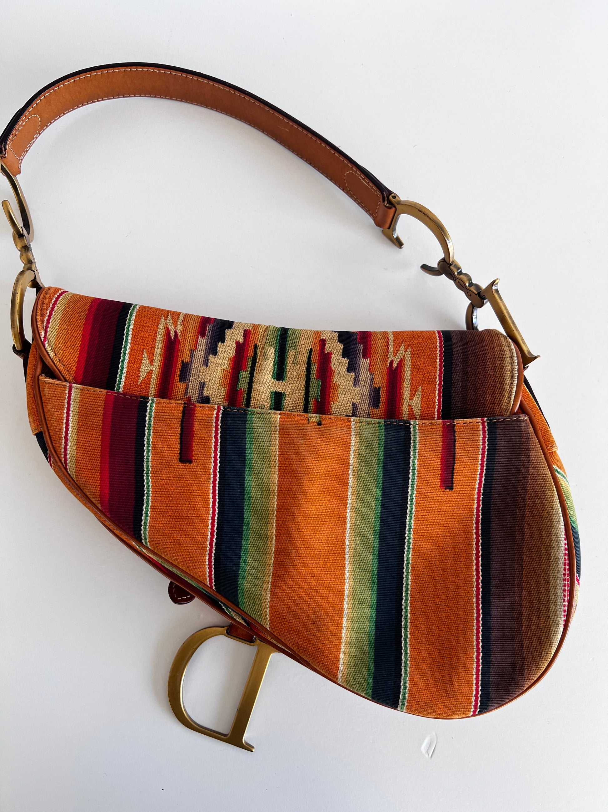Vintage Dior serape saddle bag
