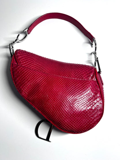 Vintage Dior red Python with suede saddle