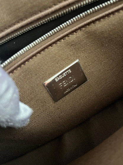 Fendi baguette new style FF velvet silver hardware shoulder bag NWOT