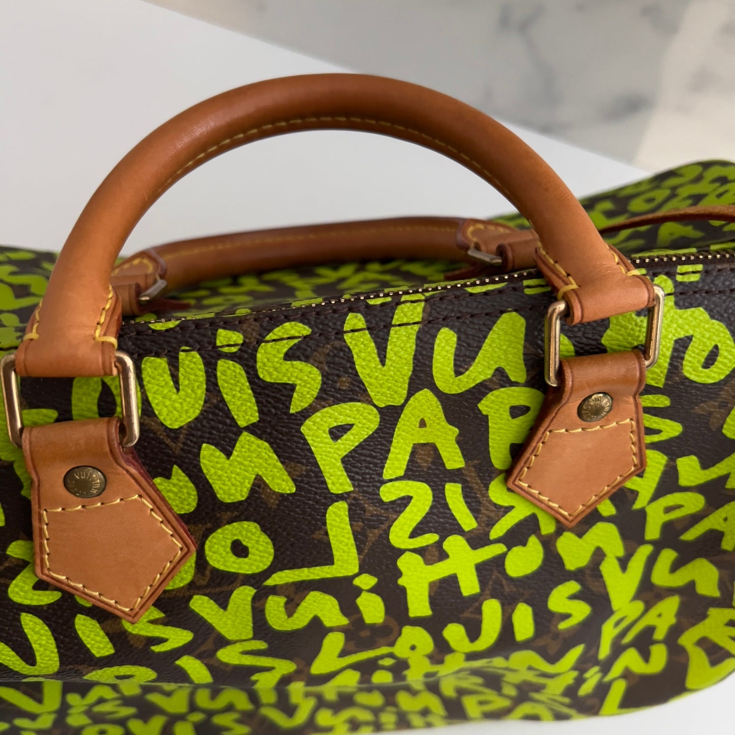 Louis Vuitton Monogram Green Graffiti Speedy 30