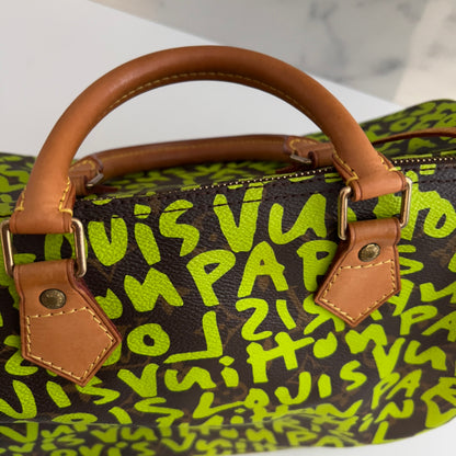 Louis Vuitton Monogram Green Graffiti Speedy 30