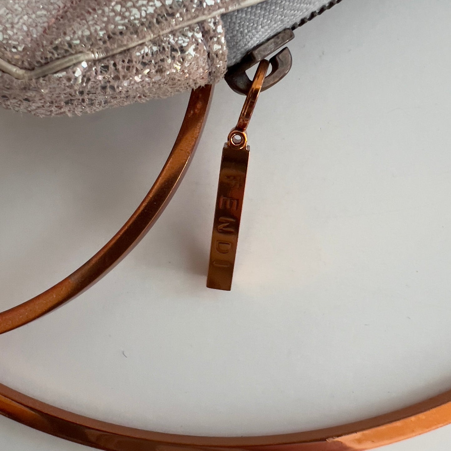 Vintage Fendi Metallic Silver Rings evening Bag