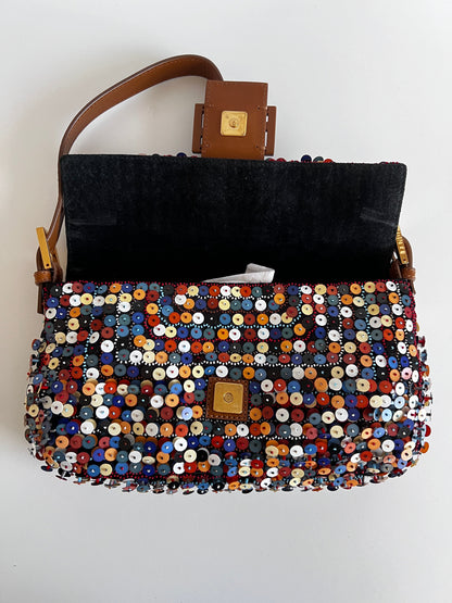 Fendi 3D multicolor sequin baguette