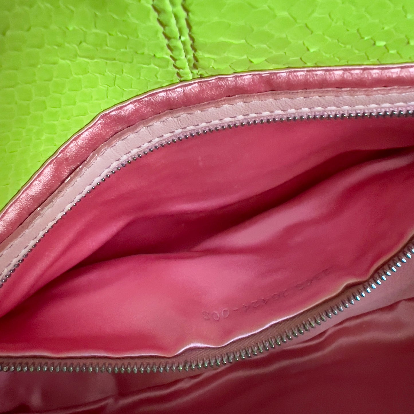 Vintage Fendi Neon Green Python Skin Baguette