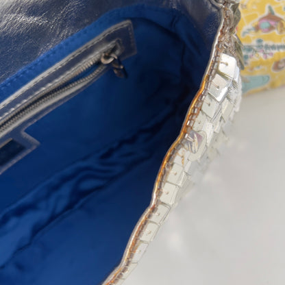 Vintage Fendi silver sequin baguette