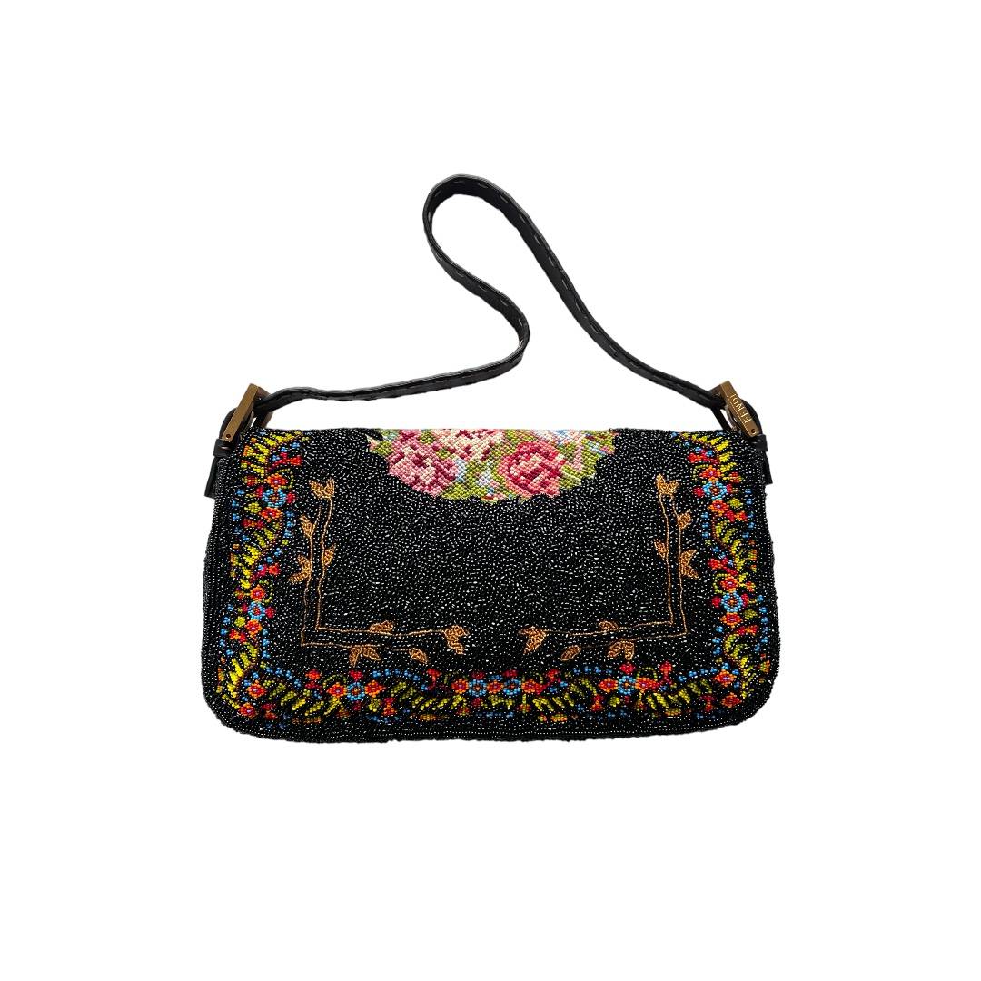 Fendi Baguette Cross stitch beaded shoulder bag