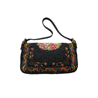 Fendi Baguette Cross stitch beaded shoulder bag