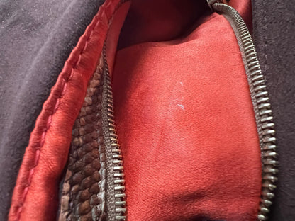 Fendi embroidered brown suede baguette