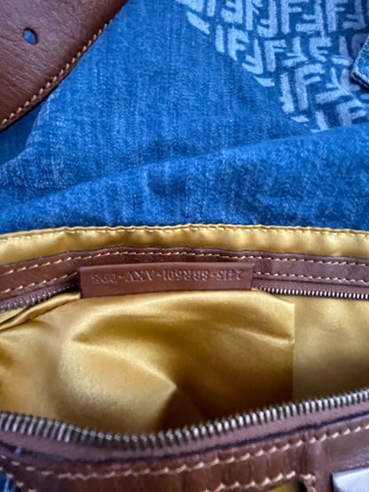 Fendi baguette denim big size shoulder bag