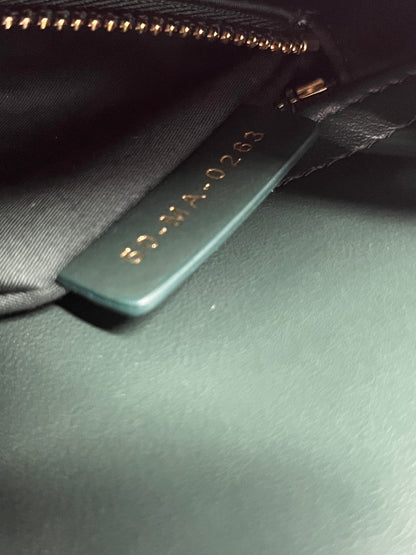 Dior lady dior mini dark green beaded shoulder bag