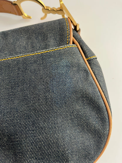 Dior saddle Jean leather gold hardware shoulder bag
