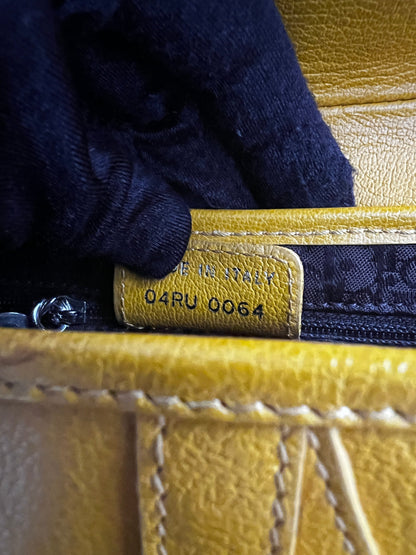 Dior mustard leather saddle bag